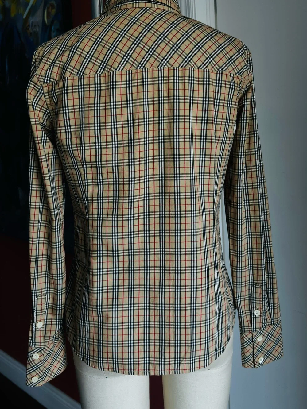 Classic Burberry Blue Label Nova Check Button-Front Women's Shirt
